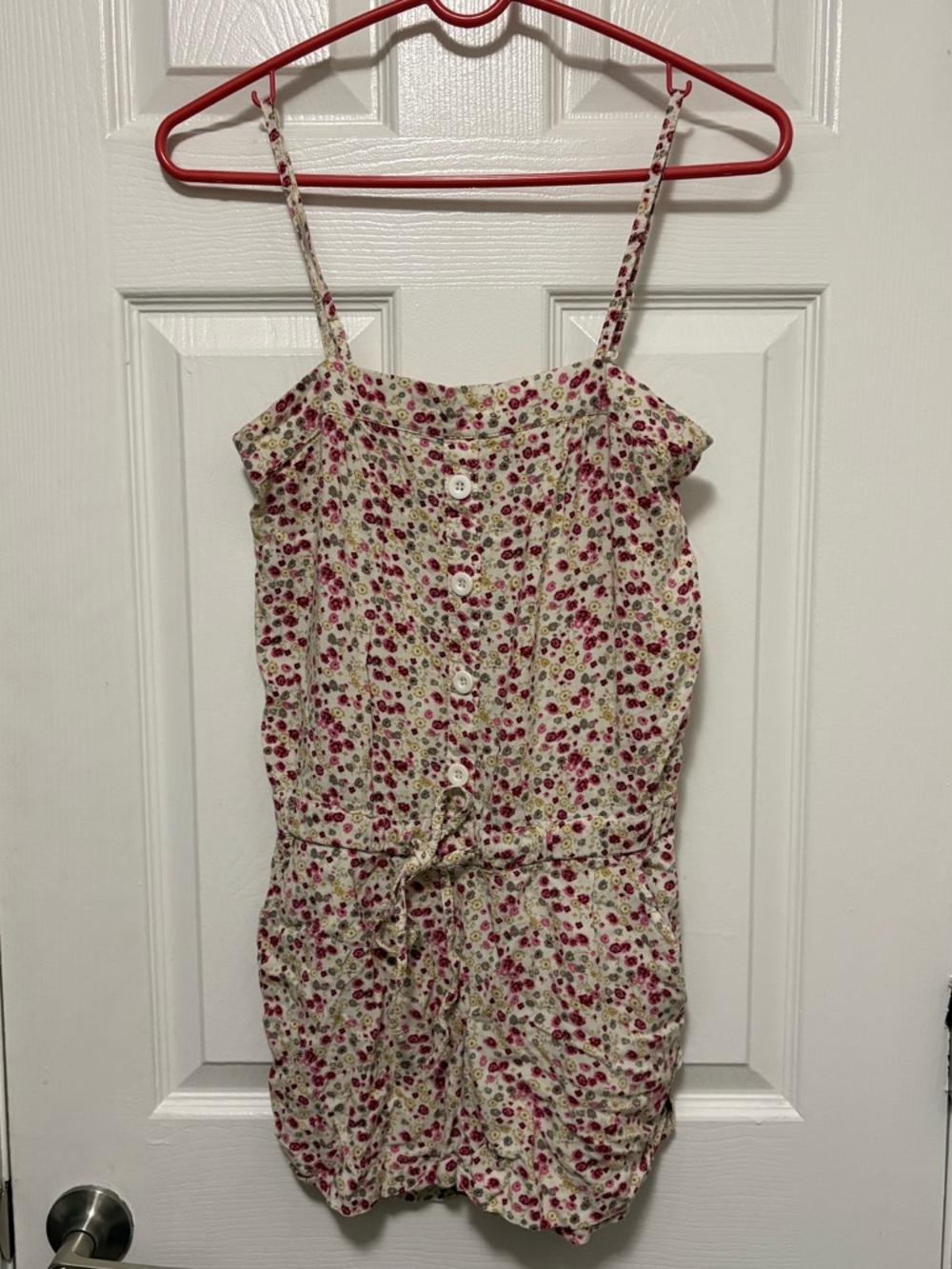 *Forever 21 Cream Ditsy Floral Spaghetti Strap Small Romper #IR
